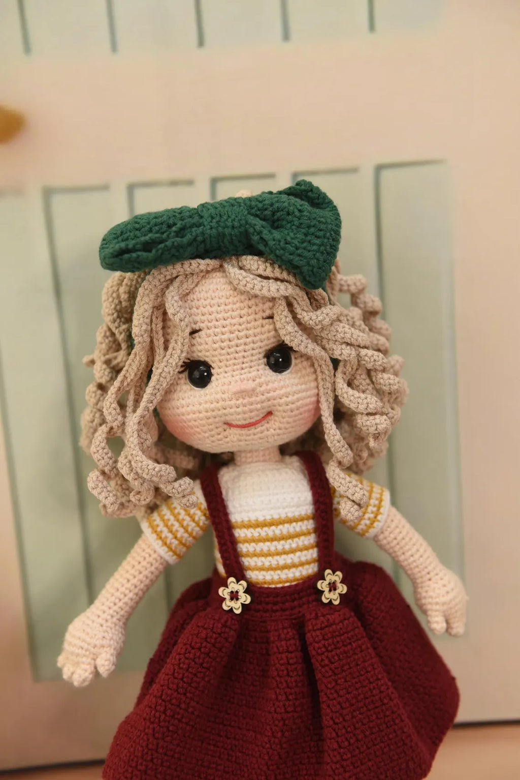 Handmade Crochet Amigurumi Princess Doll in Green Dress
