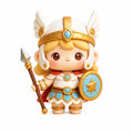 Chibi Athena Greek Goddess Miniature Desk Decor