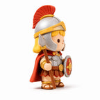 Clay Roman Soldier Chibi Figurine with Spear and Shield