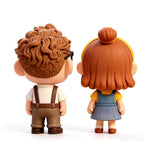 Clay Style Cartoon Couple Miniature Figurine Anniversary Statue