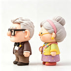 Handcrafted Clay Elderly Couple Figurine Home Decor