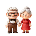 Clay Style Elderly Couple Holding Hands Figurine Keepsake