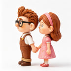 Cute Couple Miniature Figurines Holding Hands Desk Decor