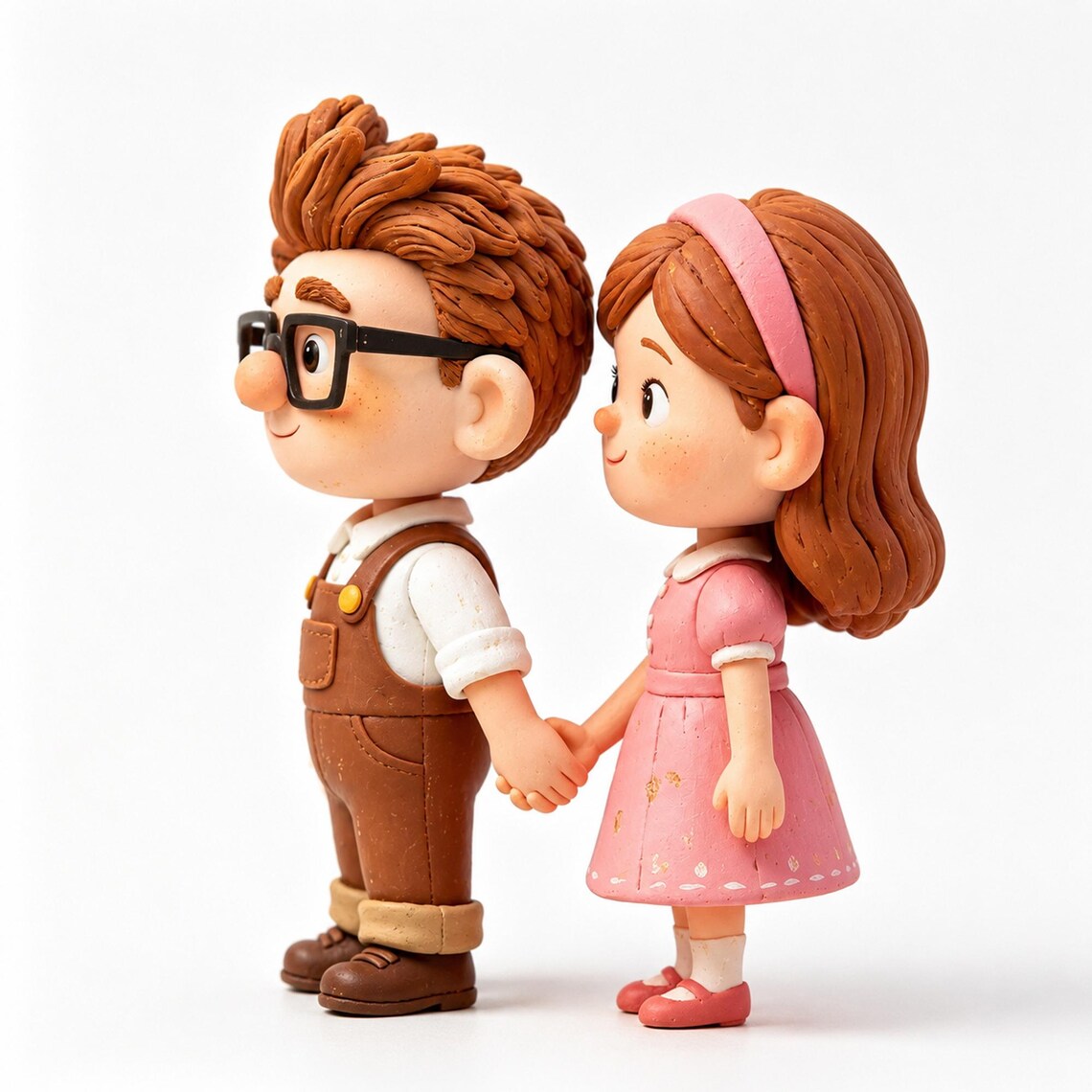 Cute Couple Miniature Figurines Holding Hands Desk Decor