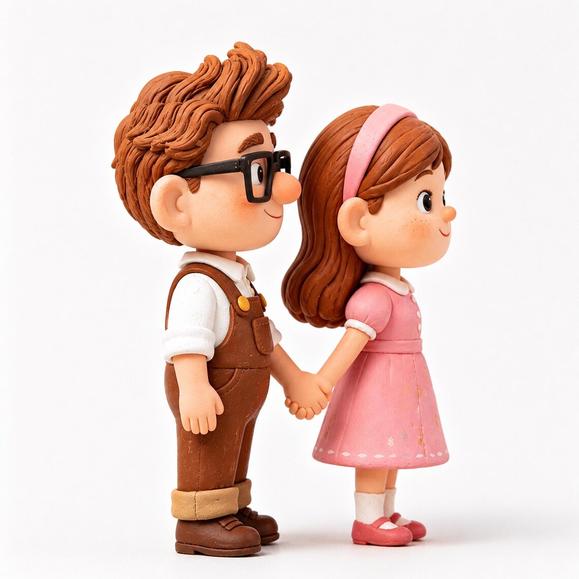 Cute Couple Miniature Figurines Holding Hands Desk Decor