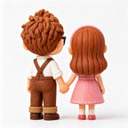 Cute Couple Miniature Figurines Holding Hands Desk Decor