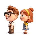 Clay Style Cartoon Couple Miniature Figurine Anniversary Statue