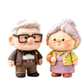Handcrafted Clay Elderly Couple Figurine Home Decor