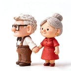 Clay Style Elderly Couple Holding Hands Figurine Keepsake