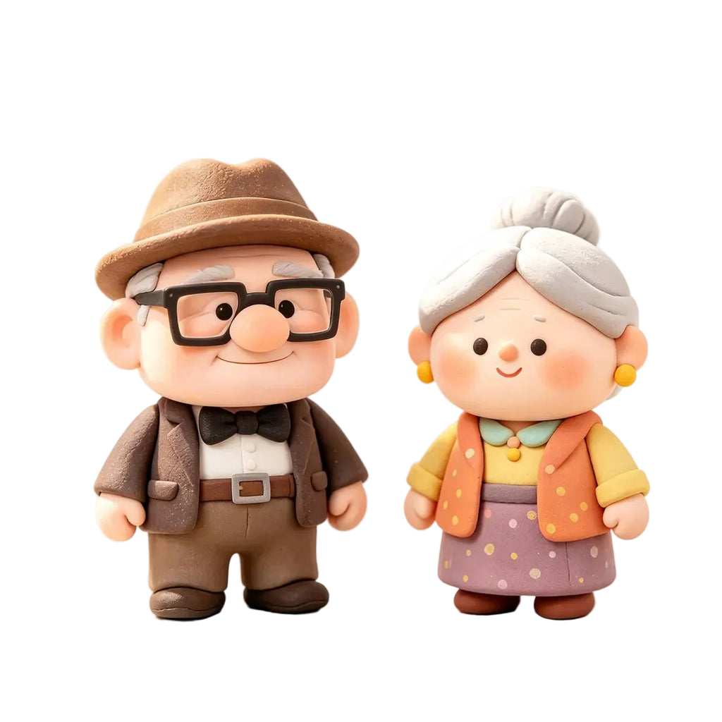 Grandma and Grandpa Elderly Couple Miniature Figurine