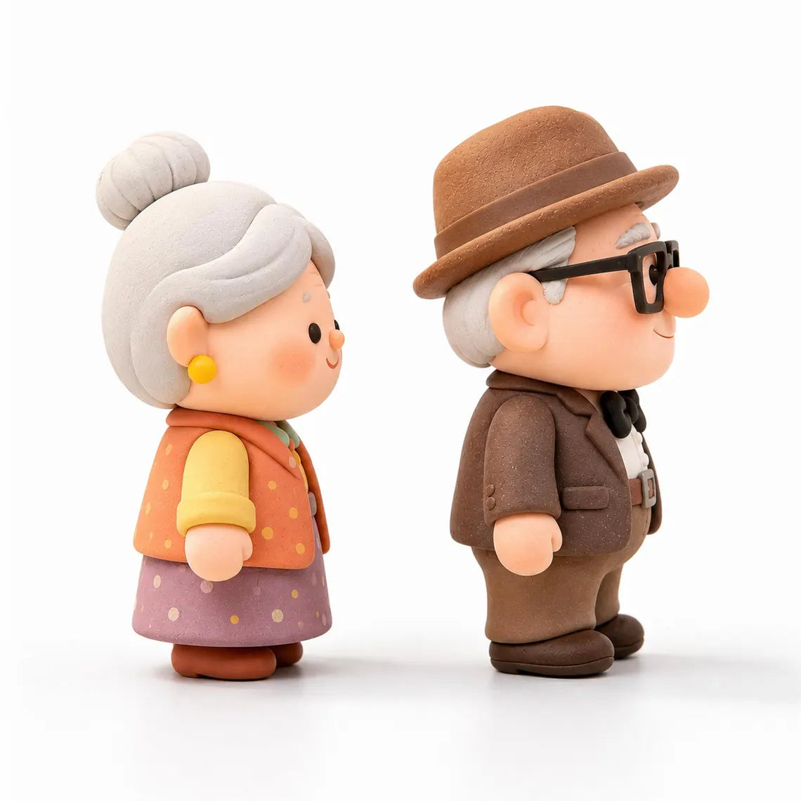 Grandma and Grandpa Elderly Couple Miniature Figurine