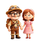 Cute Explorer Couple Miniature Figurines Desk Decor Set
