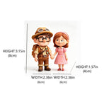 Cute Explorer Couple Miniature Figurines Desk Decor Set