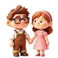 Cute Couple Miniature Figurines Holding Hands Desk Decor