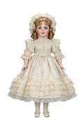Victorian Rose Collectible Porcelain-Style Doll standing on gray background with soft drop shadow